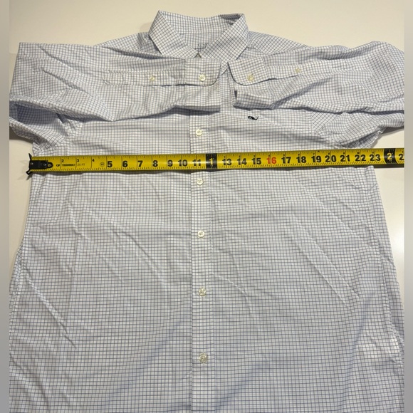 Vineyard Vines PERFORMANCE CLASSIC FIT WHALE SHIRT Size Large White/Blue Plaid - Picture 5 of 7